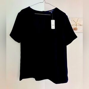 Brooks Brothers Black Short Sleeve Shell